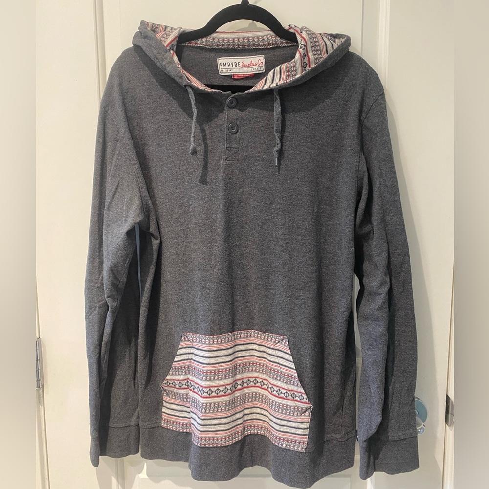 Heather Gray Hooded Sweater for Men
